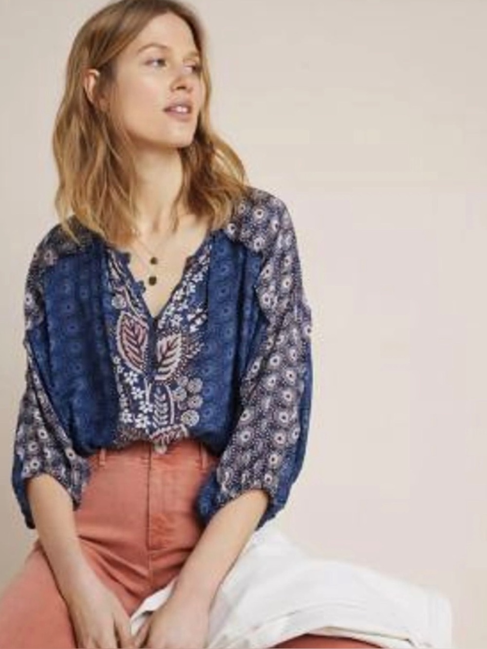 Maeve Anthropologie Letizia Ruffled Blouse Top - Bohemian Chic, Size Small, EUC